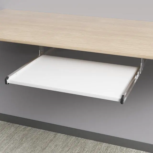 Alt view image 7 of 7 - Under Desk Keyboard Tray Pull Out Slide Height Adjustable Slide Out Keyboard Draw Holder Track Full Extension Ball Bearing Under Table Lift Bracket for Mounting Music Keyboard Piano Without Tray