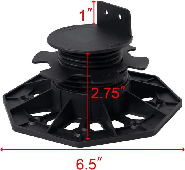 Alt view image 2 of 5 - 24Pack Adjustable Plastic Pedestal Paver,Floor Slate Support Floor Lift,Deck Support Floor Raising (Unilateral keel Slot)