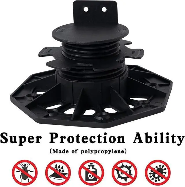 Alt view image 4 of 5 - 24Pack Adjustable Plastic Pedestal Paver,Floor Slate Support Floor Lift,Deck Support Floor Raising (Unilateral keel Slot)