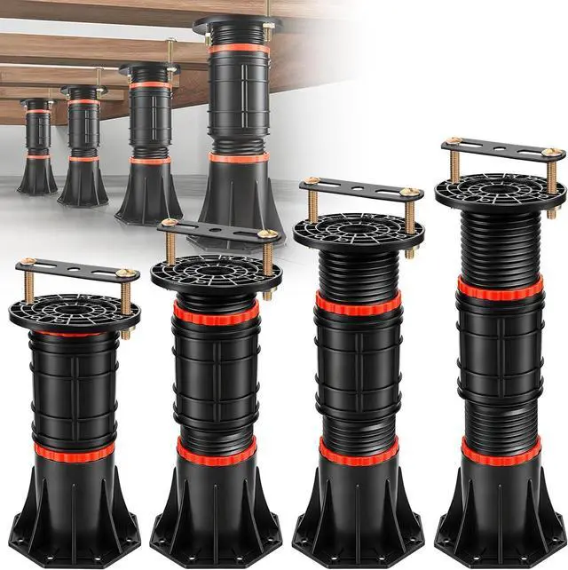 Main image of 4 PCS Adjustable Bed Support Legs with Metal Fixing Accessories, 8.4-13.5 InchHeavy Duty Bed Frame Support Feet,Bed Support Reinforcement Parts Bed Slats Support Leg Bed Replacement Legs