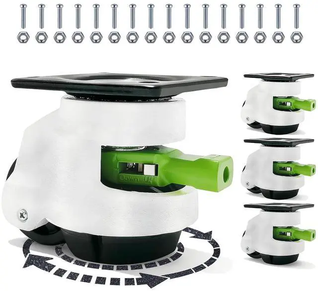 Main image of Leveling Casters with Ratchet Handle, Adjustable Casters Load 2200 Lbs