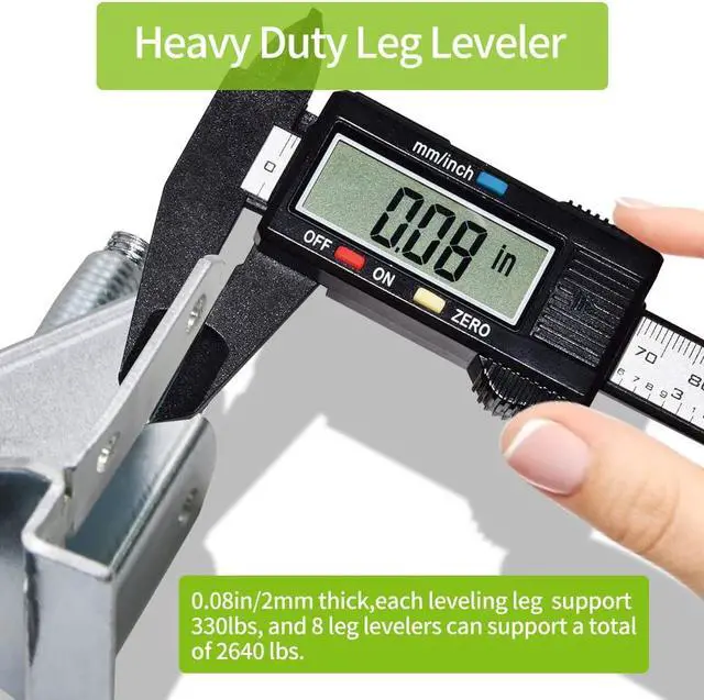 Alt view image 4 of 6 - 16 Pack Heavy Duty Leg Leveler, 2-inch Adjustable Height
