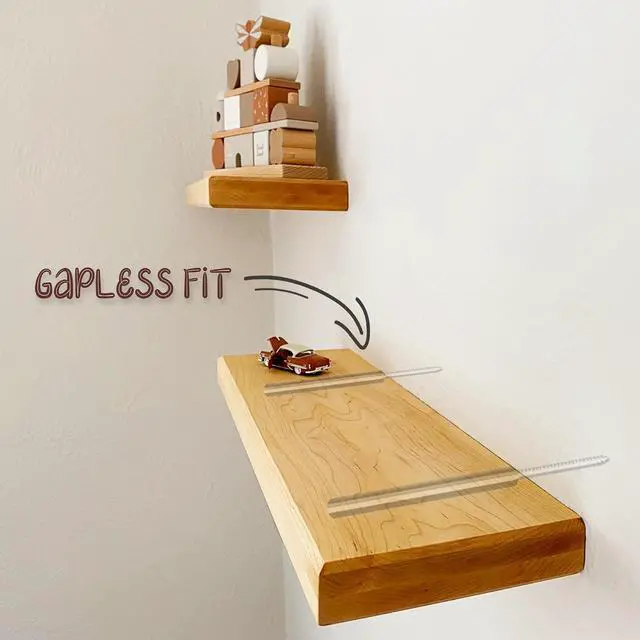 Alt view image 2 of 6 - Floating Shelf Hidden Bracket 5" (4 PCS) - Hidden Supports for Wooden Floating Shelves - Drywall Mount or Stud Mount with Included Drill Guide and Steel Hardware