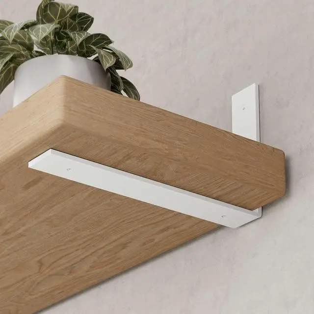 Main image of Shelf Bracket, Heavy Duty Floating Shelf Brackets 12-Inch Long, 6-Pack Brackets for Shelves, Matte White Coated L Shape Metal Wall Shelf Support Brackets with 1/5 Inch Thick and 160 lb. Load Capacity