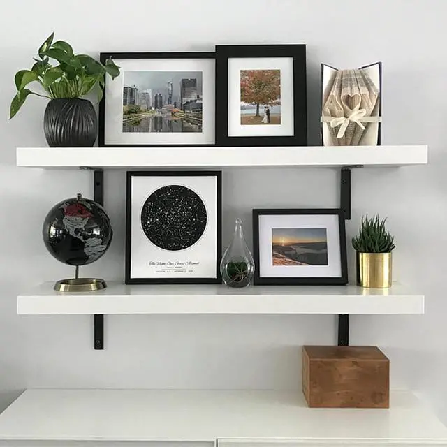 Alt view image 5 of 7 - Shelf Brackets 10 Inch Wall L Brackets 8PCS Heavy Duty for Shelves Metal Black Rustic Industrial Brackets for DIY Opening Shelves Project Hardware Included