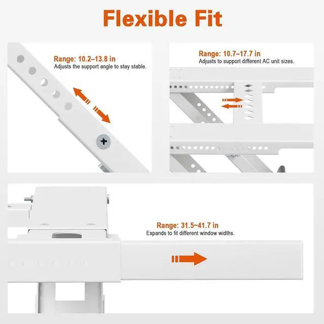 Alt view image 5 of 7 - Update Window Air Conditioner Support Bracket No Drilling, No Tools, Quick Install, Heavy Duty Window AC Bracket Supports Up to 220lbs, Fits Single & Double-Hung Windows