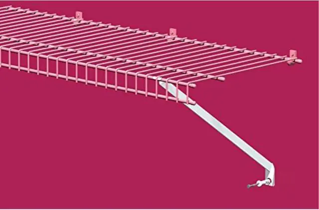 Alt view image 2 of 2 - Wire Shelving Support Brackets for 16 in. Deep Shelves, 12-Pack, with Anchors & Pins for Installation, White