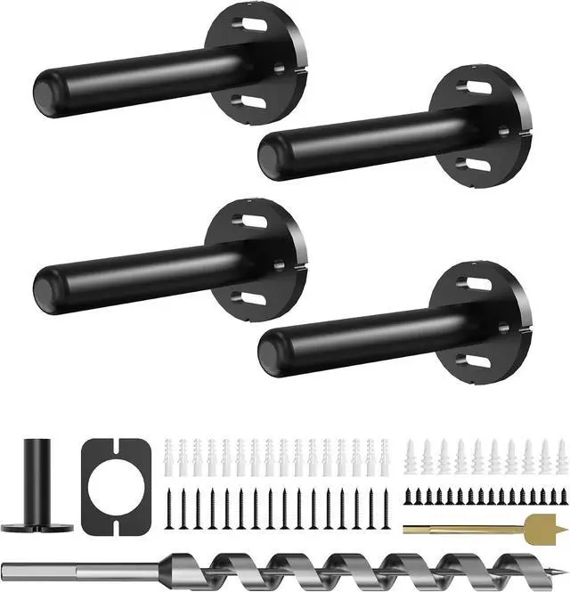Main image of 4pcs Wall Shelf Brackets Heavy Duty Floating Shelf Bracket Hidden,Invisible Black Shelving Brackets Decorative Floating Shelf Hardware Heavy Duty,Metal Shelf Support Bracket (4 inch-4pcs)