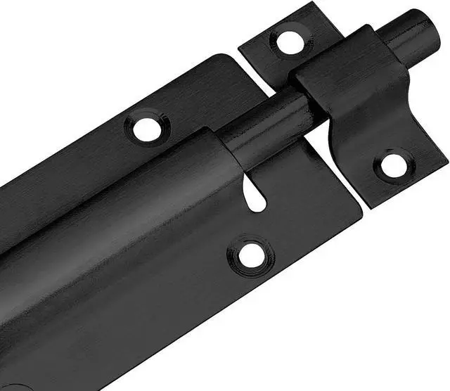 Alt view image 3 of 7 - 30 Pack 5 Inch Barrel Bolt, Stainless Steel Slide Lock, Thickened Door Latch Slide Latch Lock with 160 Mounting Screws, Sliding Latch Hardware for Door Locking, Black