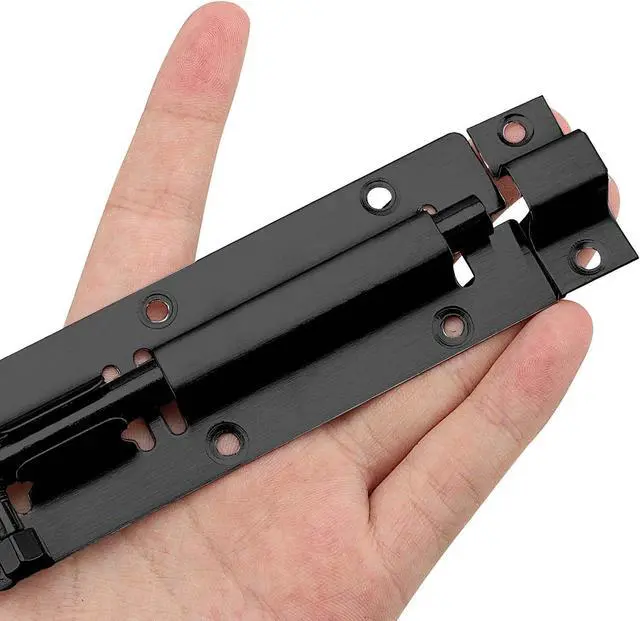 Alt view image 6 of 7 - 30 Pack 5 Inch Barrel Bolt, Stainless Steel Slide Lock, Thickened Door Latch Slide Latch Lock with 160 Mounting Screws, Sliding Latch Hardware for Door Locking, Black