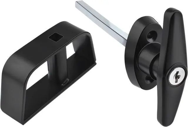 Alt view image 3 of 6 - Shed Door Hardware Kit- Includes Hinges, Latches, and T-Handle Lock, Door and Window Hinge Set for Shed, Gate, Barn, Playhouse, Chicken Coop and More
