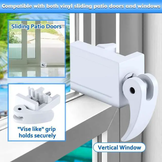 Alt view image 3 of 6 - 8 Pack Window Locks, Diecast Durable Design, Compatible with Horizontal and Vertical Window, Fit 1/16 inch(0.16cm) up to 1-1/2 Inch Long Version Wide Rail Easy Installation Enhanced Safety