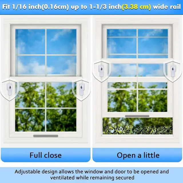 Alt view image 4 of 6 - 8 Pack Window Locks, Diecast Durable Design, Compatible with Horizontal and Vertical Window, Fit 1/16 inch(0.16cm) up to 1-1/2 Inch Long Version Wide Rail Easy Installation Enhanced Safety
