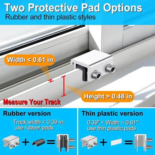 Alt view image 4 of 7 - Sliding Window Locks with Key (12 Sets), Window Locks for Up and Down Windows and Horizontal Sliding Windows, Window Stopper, Easy to Install Without Drilling, for Homes,Apartments,and Hotels(Silver)