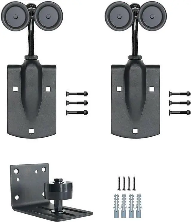 Main image of Heavy-Duty Black Exterior Sliding Barn Door Roller Kit, Outdoor Rolling Rollers, 450 lbs Capacity, Powder Coated Black, 2 Packs