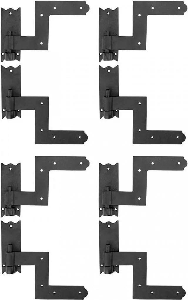 Main image of Pack of 4 Wrought Iron Lift-Off Pintle Shutter Hinges 6.5" Black Colonial Window & Gate Hardware