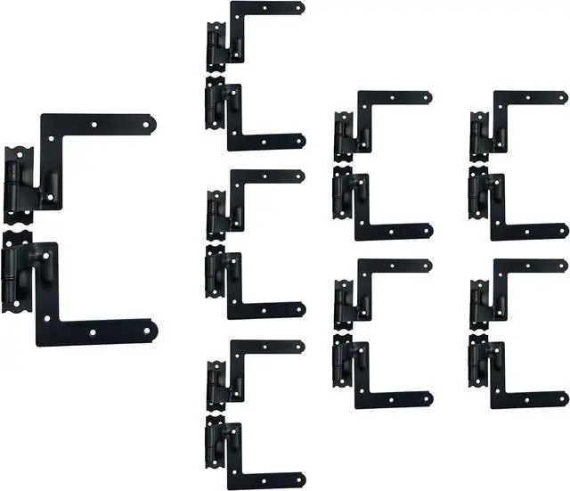 Main image of Blind Shutter Hinge for Wood Frame & Brick, Steel, 2-1/8" Offset, Powder Coated Matte Black, 16 Pack (8 Pair), Made in Taiwan