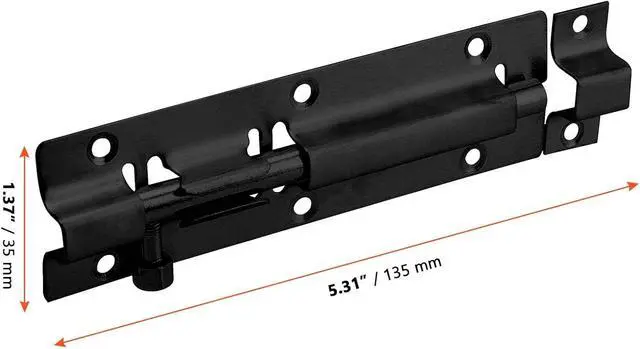 Alt view image 2 of 7 - 30 Pack 5 Inch Barrel Bolt, Stainless Steel Slide Lock, Thickened Door Latch Slide Latch Lock with 160 Mounting Screws, Sliding Latch Hardware for Door Locking, Black