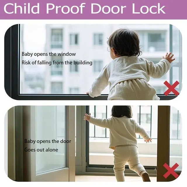 Alt view image 3 of 7 - Child Proof Door Lock, Adjustable Latch, 4 Packs