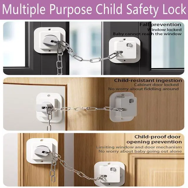 Alt view image 4 of 7 - Child Proof Door Lock, Adjustable Latch, 4 Packs
