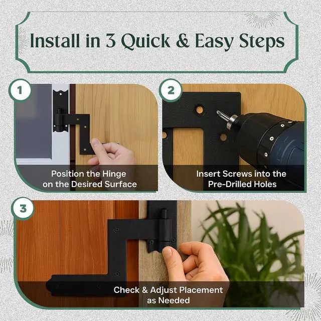 Alt view image 2 of 7 - Pack of 4 Wrought Iron Lift-Off Pintle Shutter Hinges 6.5" Black Colonial Window & Gate Hardware