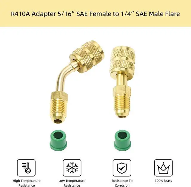 Alt view image 6 of 7 - Valve Core Remover Installer Tool and HVAC Service Wrench Set with Hex Bit Adapters, R410A Adapter 5/16 Female 1/4 Male Flare, 3/8'' to 1/4'', 5/16'' x 1/4'' Refrigeration Service Wrench (Set B)