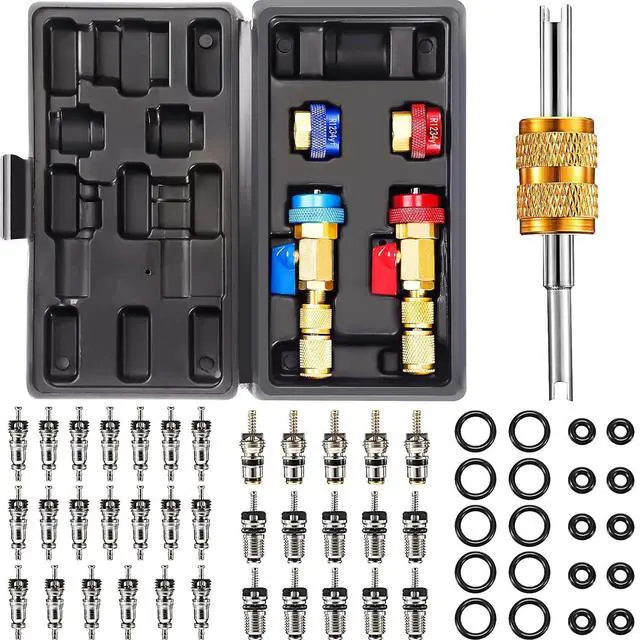 Main image of R134A R1234YF Valve Core Tool 35 Pcs Air Condition Valve Core Refrigeration Schrader Valve Core 3 Pcs Remover Tool with 20 Pcs O-Ring Rubber Seal for Car (A/C R12 R134a R1234YF)