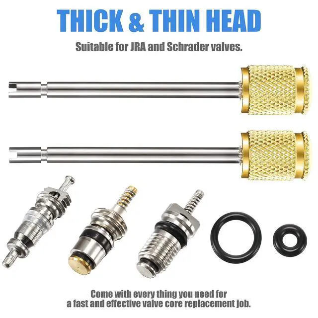 Alt view image 4 of 6 - R134A R1234YF Valve Core Tool 35 Pcs Air Condition Valve Core Refrigeration Schrader Valve Core 3 Pcs Remover Tool with 20 Pcs O-Ring Rubber Seal for Car (A/C R12 R134a R1234YF)