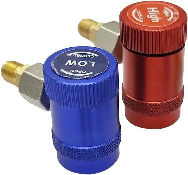 Alt view image 2 of 7 - R1234yf Quick Couplers Connectors Kit, High & Low Couplers Set with Valve Core Remover for 1/4" & 1/2" HVAC Charging Hoses and R1234yf Adapter Tool Kit with Self-Sealing & Puncture Can Tap
