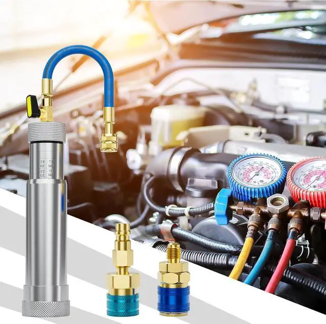 Alt view image 7 of 7 - AC Oil Injector Kit, A/C Dye Oil Injector with R1234YF Low Side Quick Coupler and QC12 Quick Coupler, for R1234YF R134A R22 R12 Refrigerant System
