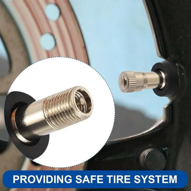 Alt view image 6 of 7 - TR416 Metal Valve Stems for Passenger Car. Fits 0.453" & 0.625" Valve Hole Dia, Length 1.5", Nickel-Plated Brass, Silver, Pack of 25