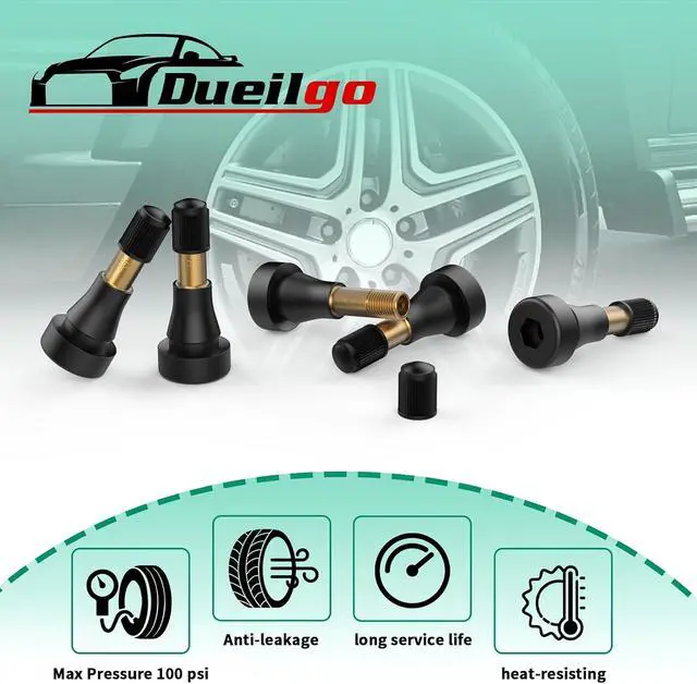 Alt view image 5 of 7 - 100PCS TR600HP Tire Valve Stems, High Pressure Brass Rubber Snap-in Tire Wheel Valve Stem for Most Car Auto Tires