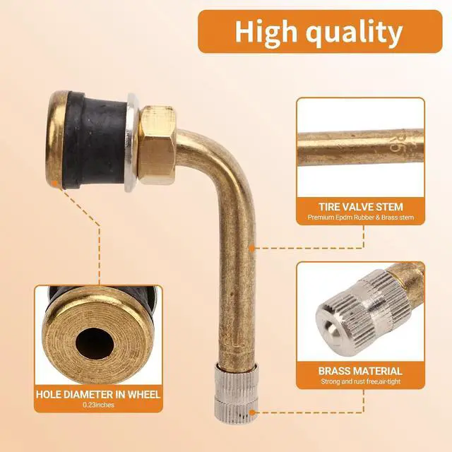 Alt view image 4 of 7 - 20PCS 90 Degree Valve Stem, Valve Stem Replacement Kit, TR570C Copper Scratch Resistant Tire Valve, Stem Extension Adaptor for Truck Trailer RV Recreational Vehicle