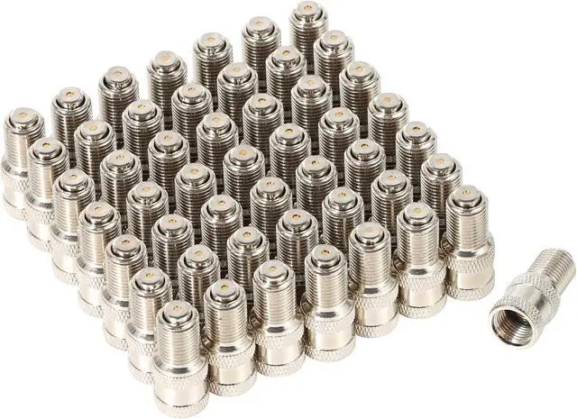 Main image of V2B Double Seal Valve Stem Cap, Suitable for High Pressure Truck, Car, RV, Bus Tire Valves, Brass Nickel-Plated, Double Protection, Pack of 50