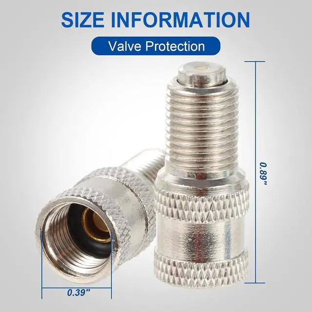 Alt view image 4 of 7 - V2B Double Seal Valve Stem Cap, Suitable for High Pressure Truck, Car, RV, Bus Tire Valves, Brass Nickel-Plated, Double Protection, Pack of 50