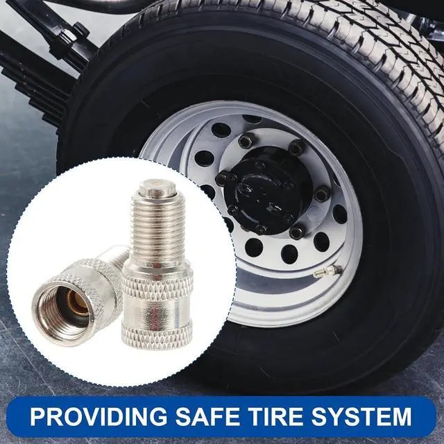 Alt view image 6 of 7 - V2B Double Seal Valve Stem Cap, Suitable for High Pressure Truck, Car, RV, Bus Tire Valves, Brass Nickel-Plated, Double Protection, Pack of 50