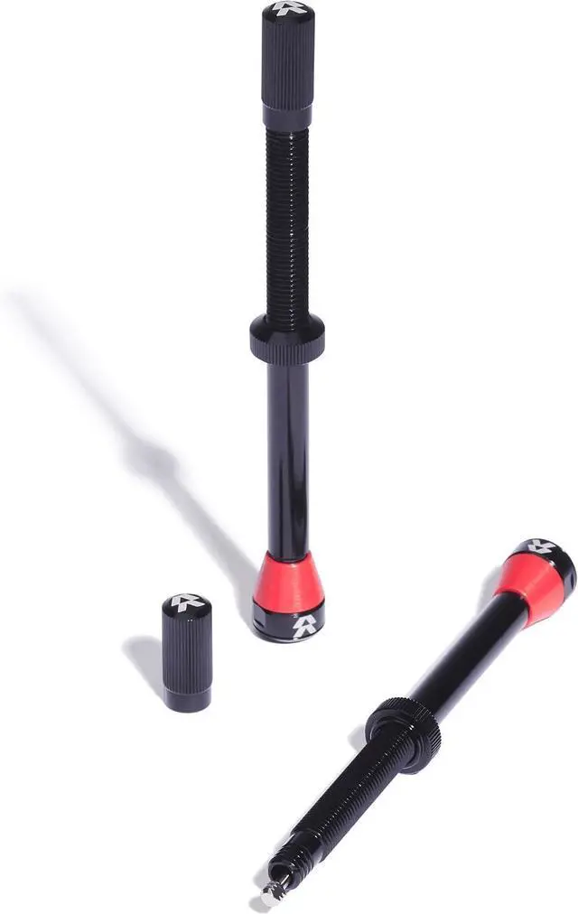 Main image of - Fillmore Tubeless Bike Tire Valves - 90mm Black Pair - for Road, Mountain Bike and Cyclocross tubeless Wheels.