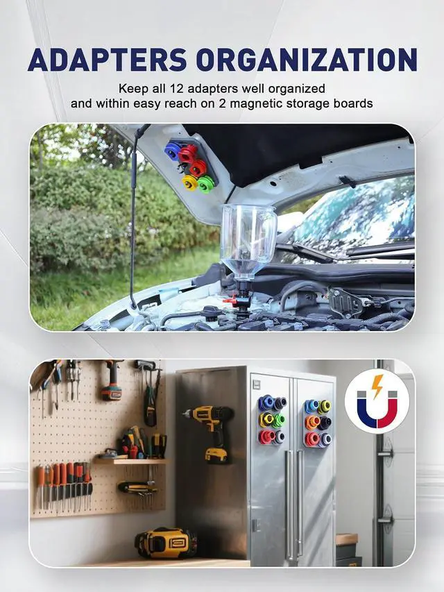 Alt view image 4 of 7 - Engine Oil Funnel Kit, Upgraded Spill-Proof Design with Flow Control Valve