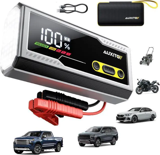 Main image of Jump Starter 8000A Portable Car Battery Jump Starter with Large LCD Display Jump Cable with Smart Clamps Power Bank Emergency Flashlight for Cars Heavy Duty Jumper Box for Car Battery