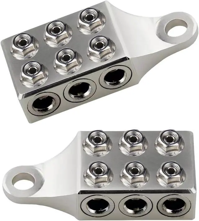 Alt view image 3 of 7 - 12 Way Battery Terminal Connectors Clamps 1 Pair +/- M10 4/0-8 AWG RV Truck Car