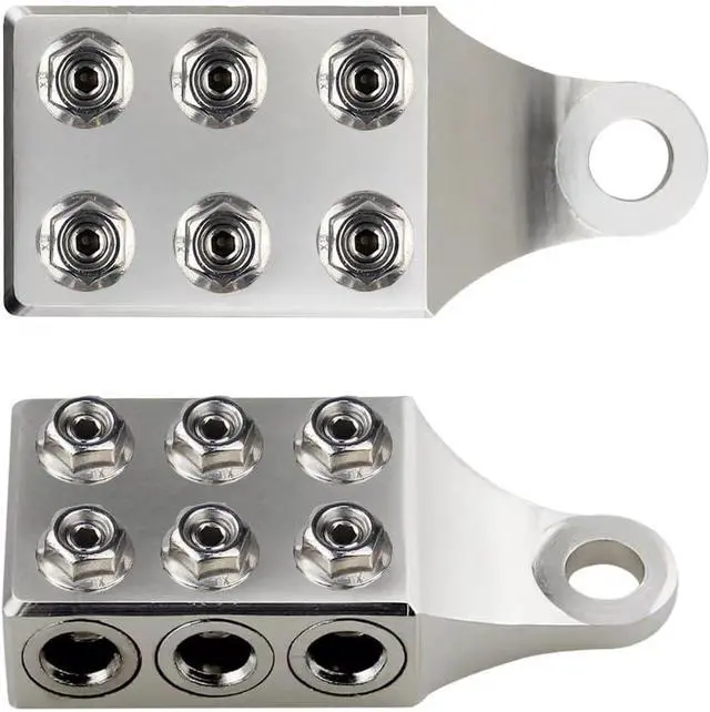 Alt view image 4 of 7 - 12 Way Battery Terminal Connectors Clamps 1 Pair +/- M10 4/0-8 AWG RV Truck Car