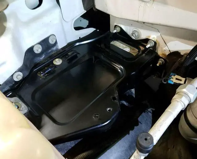 Alt view image 3 of 3 - Passenger Side Battery Tray Replacement With Base Clamp Kit Compatible with select Cadillac Escalade/Chevrolet Avalanche,Silverado,Suburban,Tahoe/GMC Sierra,Yukon models