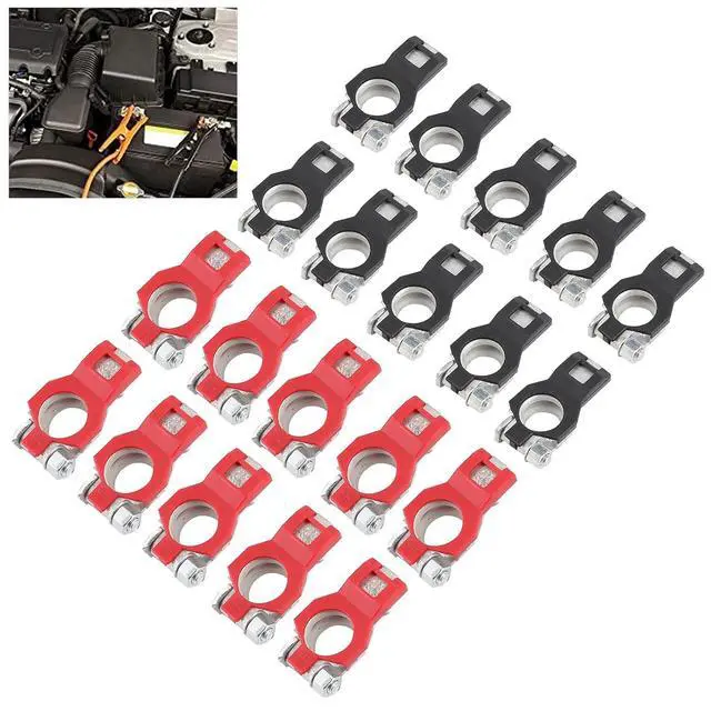 Alt view image 2 of 7 - 10Pair Battery Cable Terminal Clamps Connectors Set Fit for Nissan, Battery Cable Terminal Clamps Connectors Negative & Positive for Boat Car RV Marine Use Trucks Vans