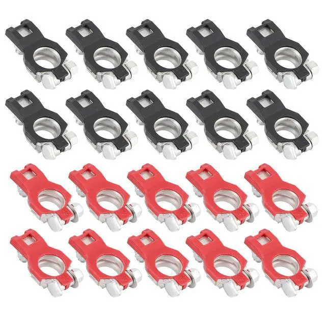 Alt view image 7 of 7 - 10Pair Battery Cable Terminal Clamps Connectors Set Fit for Nissan, Battery Cable Terminal Clamps Connectors Negative & Positive for Boat Car RV Marine Use Trucks Vans