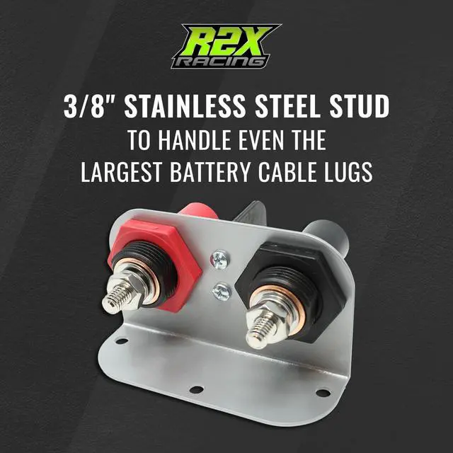 Alt view image 2 of 7 - Remote Battery Terminals Car Battery Terminal Jumper Battery Post Terminals Battery Relocation Kit with Heavy Duty Steel Mounting Bracket for UTV ATV Car Trucks RV Tractor Mower Boat