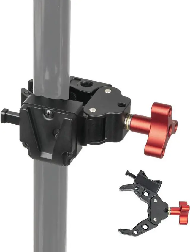 Alt view image 2 of 7 - Came-TV V-Mount Battery Clamp Large Open Angle and Solid Structure Adapter with 1/4 and 3/8 inches Screw Holes Mounting to Light Stand or Tripod
