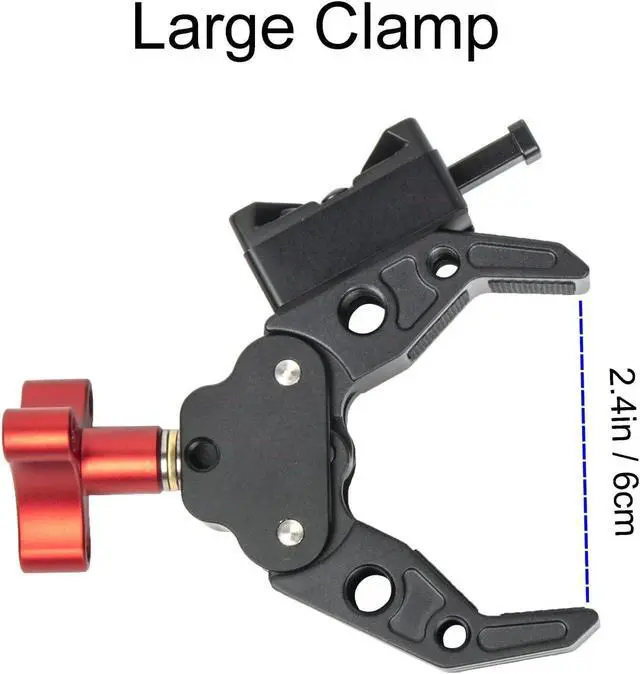 Alt view image 3 of 7 - Came-TV V-Mount Battery Clamp Large Open Angle and Solid Structure Adapter with 1/4 and 3/8 inches Screw Holes Mounting to Light Stand or Tripod