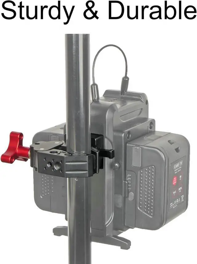 Alt view image 5 of 7 - Came-TV V-Mount Battery Clamp Large Open Angle and Solid Structure Adapter with 1/4 and 3/8 inches Screw Holes Mounting to Light Stand or Tripod