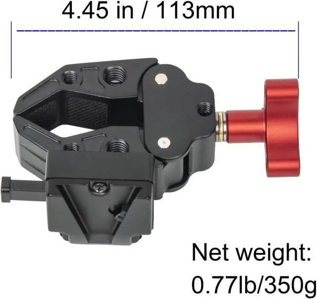 Alt view image 6 of 7 - Came-TV V-Mount Battery Clamp Large Open Angle and Solid Structure Adapter with 1/4 and 3/8 inches Screw Holes Mounting to Light Stand or Tripod