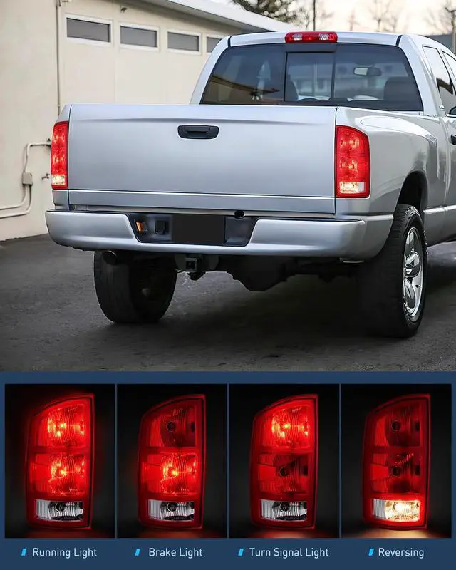 Alt view image 3 of 7 - Taillight Assembly Compatible with 2002 2003 2004 2005 2006 Dodge Ram 1500 2500 3500 Rear Lamp Replacement OE Style Driver Side